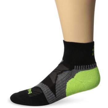 Balega Enduroo V-Tech Quarter - calcetines mujer, color negro/gris/amarillo neón, talla S