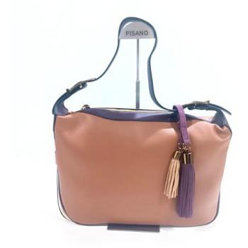 Bolso de hombro estilo media luna con cremallera Hispanitas BI243535, bolso casual sintético para mujer color almond talla 01