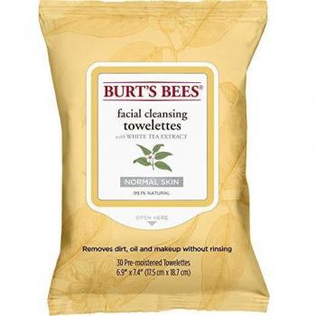 Burt's Bees Facial Cleansing Towelettes with White Tea Extract, 10 ea
