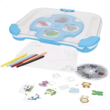 Proyector ColorBaby para Dibujar Niños - 33x26x4,5 cm, con Rotuladores de Colores y Discos Intercambiables, Temáticas Variadas, Ideal como Regalo para Niñas a Part