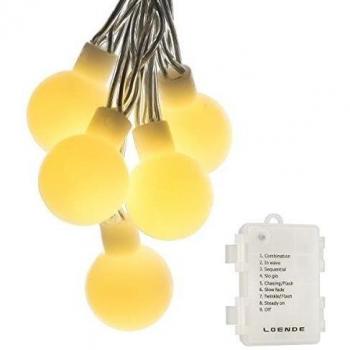 Globe Ball fairystring Lights, loende 50LED Waterproof Dimmable battery operated Christmas Xmas Festival Starry Decorations Lights for Indoor Outdoor Party Tree Bedroom Wedding Seasonal Holiday