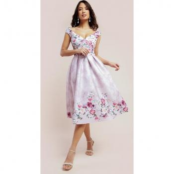 Goddiva Sweetheart Floral Midi Dress - Blush