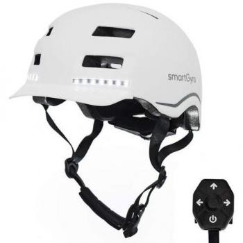 SmartGyro Helmet Max Casco de Seguridad para Adultos con Luz LED Talla L Color Blanco