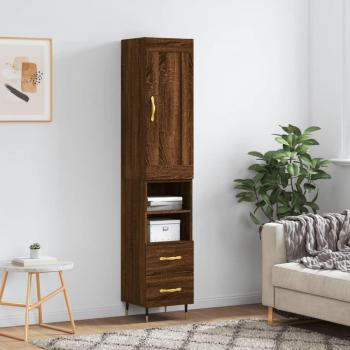 Armario de madera multicapa de Roble Marrón 34,5x34x180 cm