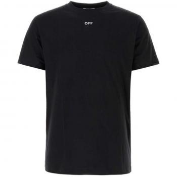 Off-White Men's Logo Cotton T-Shirt in Black | Size XL | OMAA027F23JER008