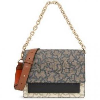 Bandolera Tous M.audree Chain K Icon Beige-Negro