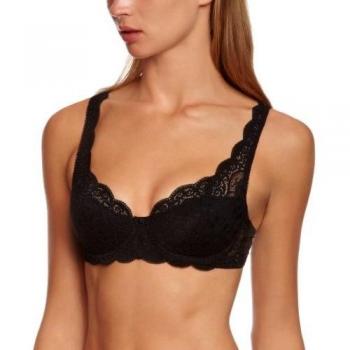 Triumph Amourette 300 WHP Women's Padded Balconette Bra with Underwire - Black