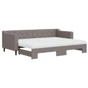 Sofá cama nido con colchón tela gris taupe 80x200 cm