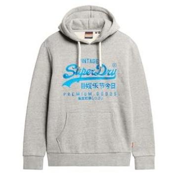 Superdry Neon VL Graphic Hoodie - Athletic Grey Marl - Men's 2XL