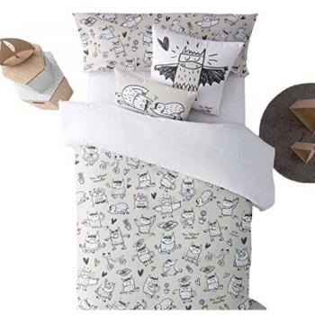 Funda Nórdica Monstre Beige 180 x 220 cm 100% Algodón 175 Hilos para Cama de 105