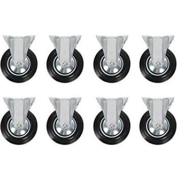 vidaXL 8x Ruedas Fijas Manipulación Material Muebles Bricolaje Bancos Trabajo Carritos Compra Estanterías Resistencia Golpes Suaves Diámetro 160mm