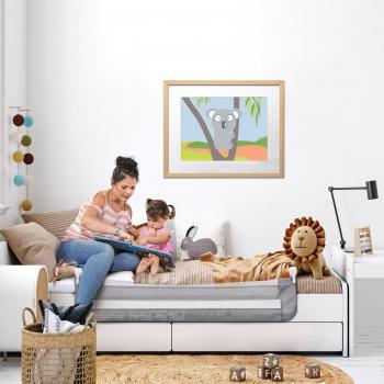 Barandilla de cama Dreambaby Nicole 150 x 50 cm - Gris, extra-ancha para camas planas y literas