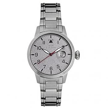 Elevon Men's Stealth Grey Stainless Steel Bracelet Watch with Date