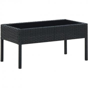 vidaXL Garden Table Black 75x40x37 cm Poly Rattan