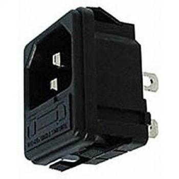 Conector de Red Masculino para Montaje en Chasis con Porta Fusible