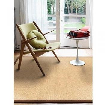 benuta Alfombra moderna Sisal Marrón 200x300 cm - libre de contaminación - 100% Sisal - Monocolor - Tejido plano - Cocina