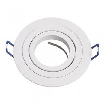 Aro Empotrable Orientable Redondo GU10 Cenote - Blanco, 1xGU10, 2x9,2x9,2 cm, Ahorro de Energía, Fácil Instalación, Iluminación Ajustable