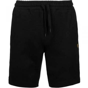 Short Chandalero Negro Lyle & Scott 100% Algodón con Goma en la Cintura y Logo Amarillo