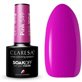 Claresa - Esmalte semipermanente Soak off - 549: Pink, Gel UV/LED, color rosa, 5 ml