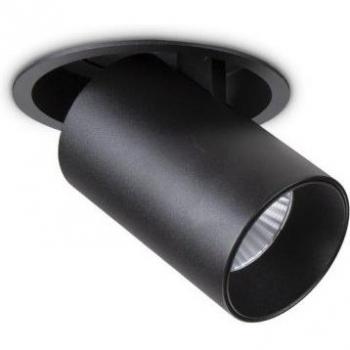 Foco empotrable Nova Aluminio Negro 1 bombilla 11,1cm 12W LED Integrado para Interior 3000K