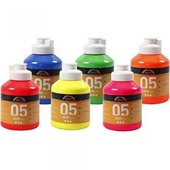 A-Color Pintura acrílica, colores neón, 05 - neón, 6x500ml