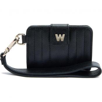 Wolf Mimi Leather Black Women's Card Holder with Wristlet