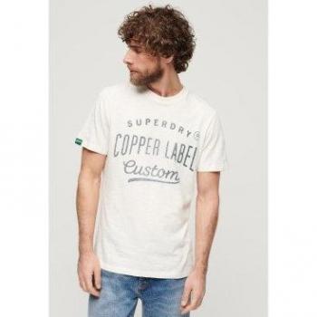 Camiseta de Hombre Superdry Copper Label Workwear Manga Corta Blanca (XXL), Casual, Algodón