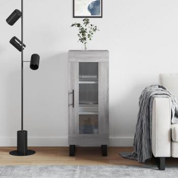 Aparador de madera de ingeniería 34,5x34x90 cm con puertas y cajón, mueble de almacenaje moderno para salón en color gris Sonoma
