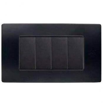 Placa Flexa 4 Módulos Tecnopolímero Antracita Nea Simon Urmet