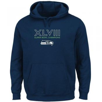 Seattle Seahawks Majestic Super Bowl XLVIII Champions Victory Threads SweatShirt Camisa