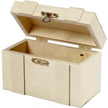Cofre de madera para decorar - 12 x 6 x 7,5 cm