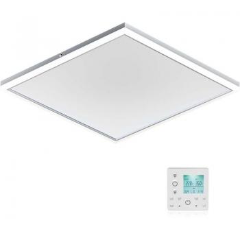 Calefactor de Techo Infrarrojo con Iluminación LED - 370W / 40W - 655 x 630 x 35 mm - Eficiencia de Conversión del 98% - Termostato Programable