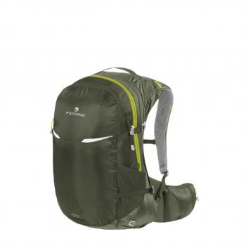 Mochila Ferrino Zephyr 27+3L verde oscuro con capacidad de 27 litros más 3 litros adicionales, diseño ergonómico, sistema de ventilación en la espalda, múltiples compartimentos y bolsillos, correas ajustables