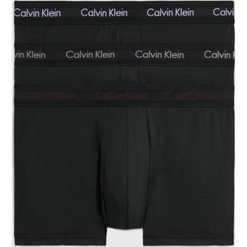 Calvin Klein Men's 3 Pack Low Rise Trunks Set - XL - Assorted Colors (White, Port, Porpoise, Black) with Elastic Waist and Logo Detail