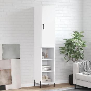 Aparador alto de madera contrachapada blanca 34,5x34x180 cm en madera multicapa