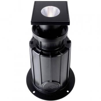 Foco empotrable LED cuadrado 7W negro IP67 para exteriores
