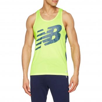 New Balance Accelerate Print Camiseta Competición, Hombre, Amarillo