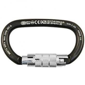 Desconocido Kong OVALONE c.steelosquetón Acero.Zinc Twist Lock Mosquetón, Adultos Unisex, Negro
