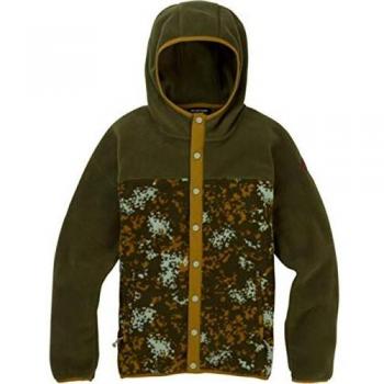 Burton W Hearth FLC Snap - Chaqueta de Forro Polar para Mujer, Mujer, Color Verde y Negro, tamaño Small