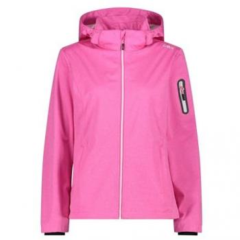 CMP Women's Pink Softshell Jacket with Zip Hood - Size 38