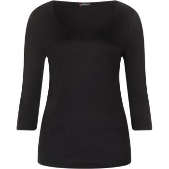 Street One Women's Black 3/4 Sleeve Shirt Pania Size XL