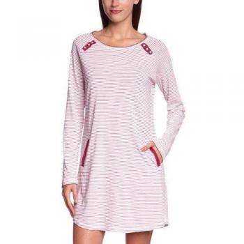 BeeDees - Camisón de manga larga para mujer, talla 40, color rojo