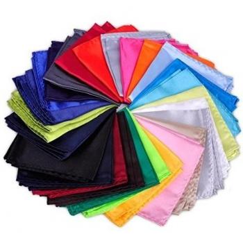 ciciTree 26pcs de los Hombres de Seda pañuelo Cuadrado de Color del Llano sólido para el Banquete de Boda