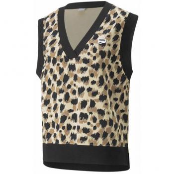 Puma Women's Downtown Animal Print Sleeveless Vest Size M