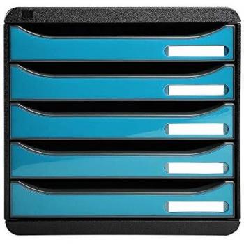Exacompta 3097282D - Caja organizadora, 5 cajones, color turquesa glossy