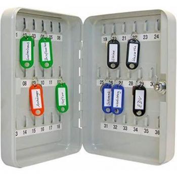 Wedo 10253637X Armario para 36 Llaves, Acero, Gris Luminoso, 18 x 6 x 25 cm