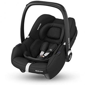 Maxi-Cosi CabrioFix i-Size Silla de Coche bebé grupo 0+ i-Size, para bebés recién nacidos desde 40 hasta 75 cm, con reductor acolchado y capota, Essential Black