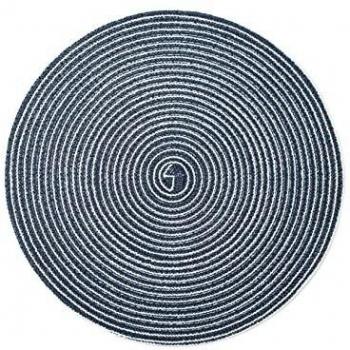H&H Mantel Individual Redondo, Pet/poliéster, Azul, 38 cm, Turquesa
