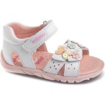 Sandalias de bebé niña Pablosky de piel color blanco
