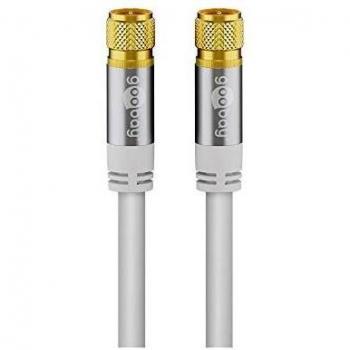 Goobay 70589 - Cable de satélite con Conector F en ángulo Recto para Receptor DVB-S